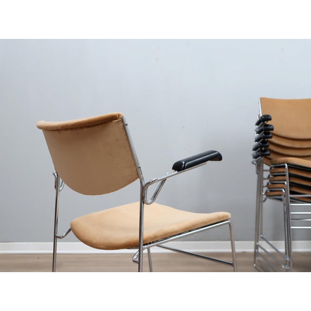 1970s Stackable Steel Frame Chairs from ELAM, Italy, 1970s, Set of 12 For Sale - Image 5 of 12