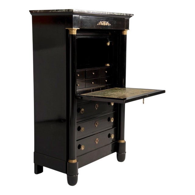Napoleon III Black Secretaire, Late 19th Century For Sale