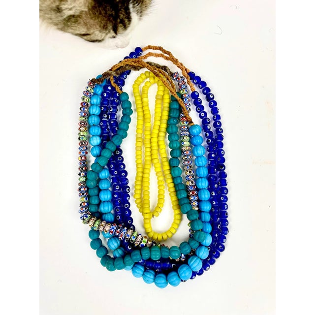 A collection of Italian and European blown glass trade beads found in African and Asia. A group of six strands comprising...