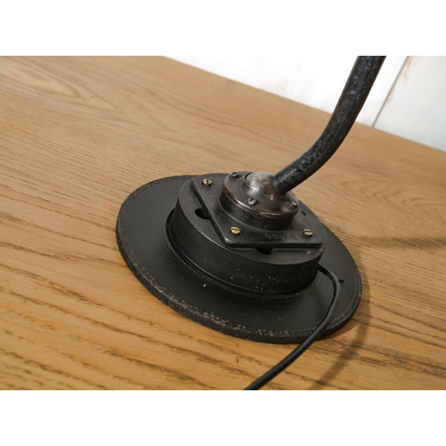 Bauhaus Industrial Two-Arm Machine Lamp on Brake Disc Base from Philips, Netherlands, 1940s For Sale - Image 3 of 16