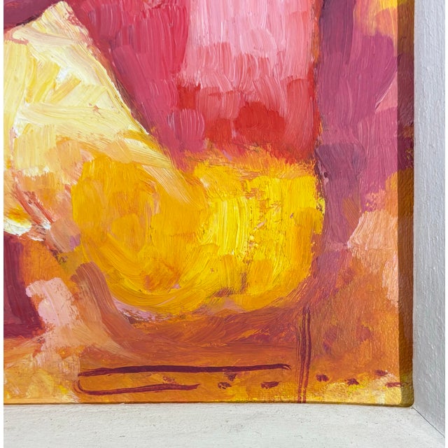 Mid-Century Modern Vintage Dieudonné Cedor Signed Haitian Oil Painting, Figural Market Scene For Sale - Image 3 of 6