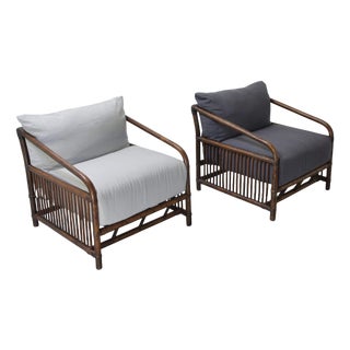 Bamboo Rattan Armchairs by Vivai del Sud, 1960s, Set of 2 For Sale