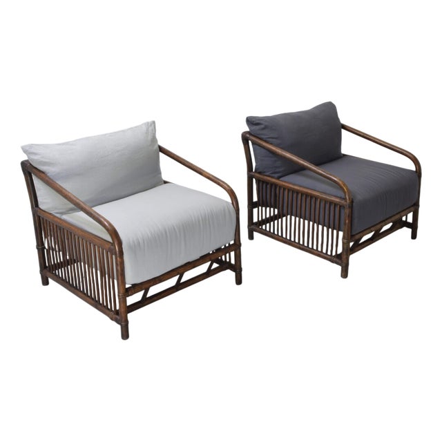 Bamboo Rattan Armchairs by Vivai del Sud, 1960s, Set of 2 For Sale