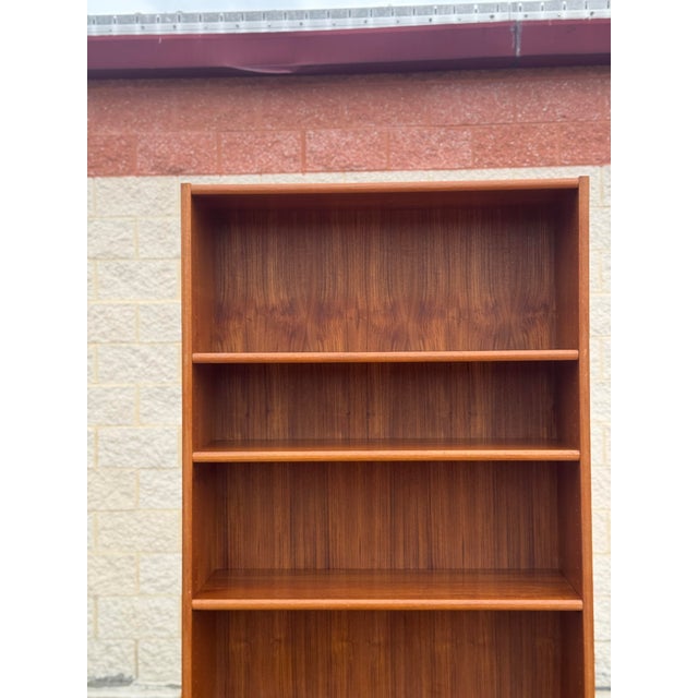 Mid 20th Century Tall Mid-Century Modern Scandinavian Teak Open Bookcase Display Shelving Unit For Sale - Image 5 of 12