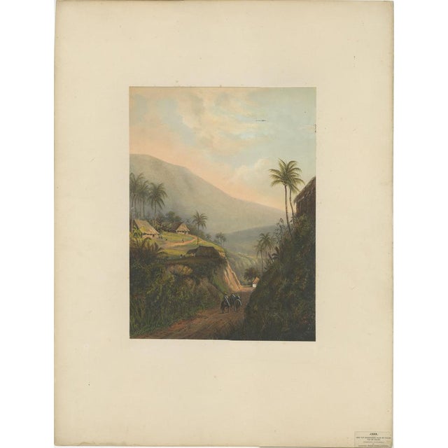 Mountain road to the salakh valley (puncak pass), java – colonial landscape lithograph, 1872 this richly detailed...