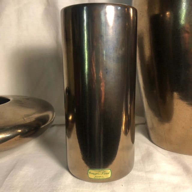 Start your collection right here with this fantastic set of Haeger. Tall vase 9x13.75 Saucer planter 11x3 Cylinder vase...