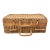 Vintage MCM Rattan Bamboo Suitcase Style Picnic Basket For Sale