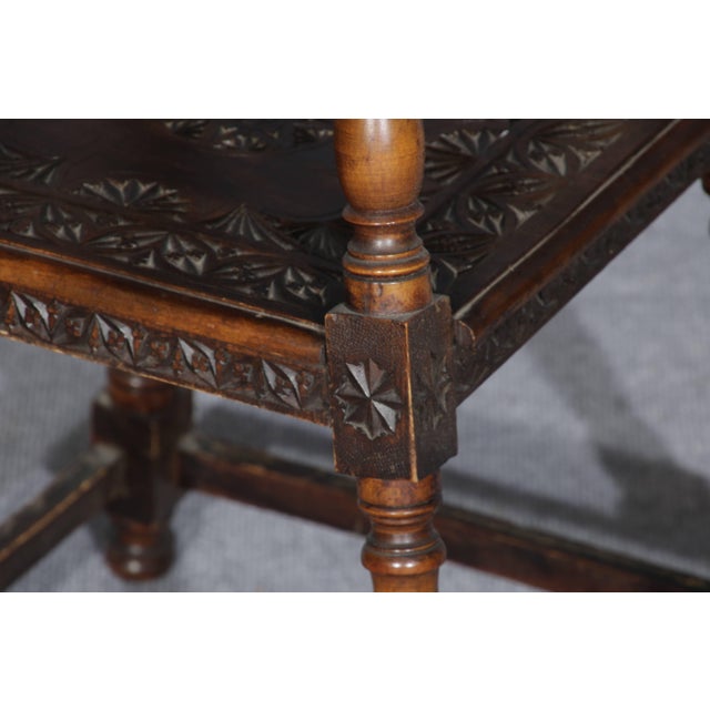 Small Side Table with Notch Carving, 1880 For Sale - Image 9 of 12
