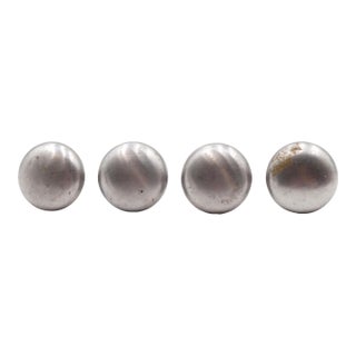 Set of 1.125 In. Plain Round Steel Drawer Cabinet Knobs For Sale