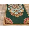 Textile 1880s Green Floral Medallion Antique European Needlepoint Rug 2'1" X 4'4" Wool Carpet For Sale - Image 7 of 7