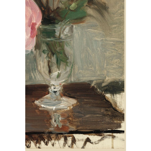 Pink Vintage Pink Peony Floral Still Life Art Print by Berthe Morisot - 24" X 32" For Sale - Image 8 of 9
