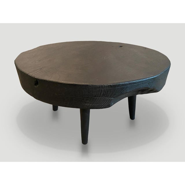 Contemporary Andrianna Shamaris Charred Reclaimed Teak Wood Coffee Table For Sale - Image 3 of 6