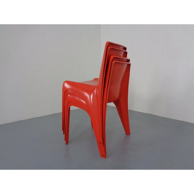 B1171 Fiberglass Stacking Chairs by Helmut Bätzner for Bofinger, 1960s, Set of 4 For Sale - Image 12 of 17