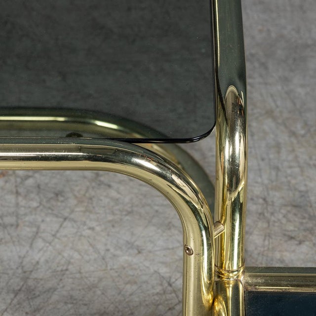 Metal Italian Brass Framed Smoked Glass Coffee Table from Morex, 1980s For Sale - Image 7 of 18