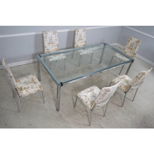 Age: c1960s Details: Chrome Base & Frames Asian Pattern To Chairs High Quality Construction Large Impressive Table Mid...