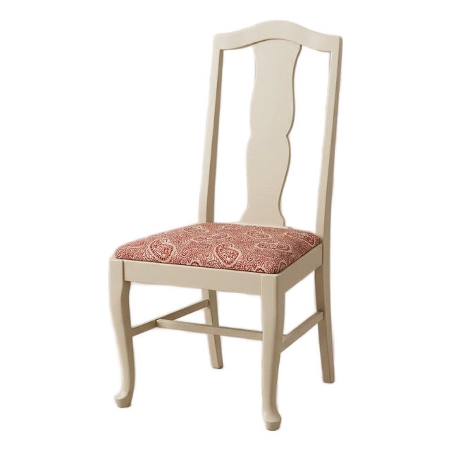 5 Vintage 1970s Painted Queen Anne Style Splat-Back Side Chairs For Sale