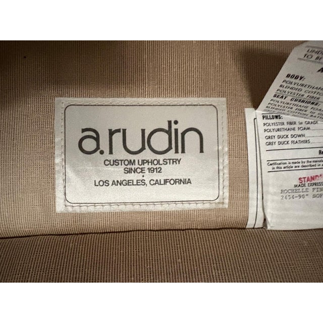 Postmodern 1990s A. Rudin Silk Upholstered Sofa For Sale - Image 3 of 3