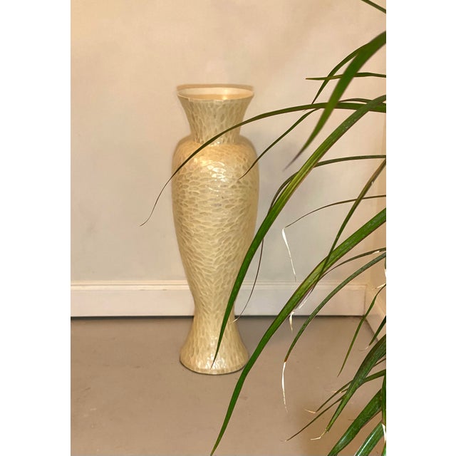 Tall Capiz Shell Trumpet/Urn Shaped Floor Vase 36" Chairish