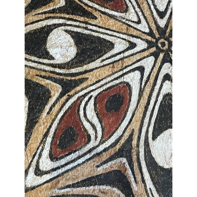 Tribal Mid Century Tribal Tapa Cloth Papua New Guinea For Sale - Image 3 of 8