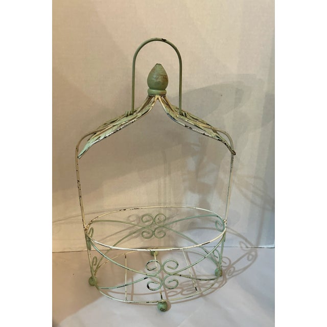 Mid-Century Modern Vintage Metal 2 Piece Planter For Sale - Image 3 of 5