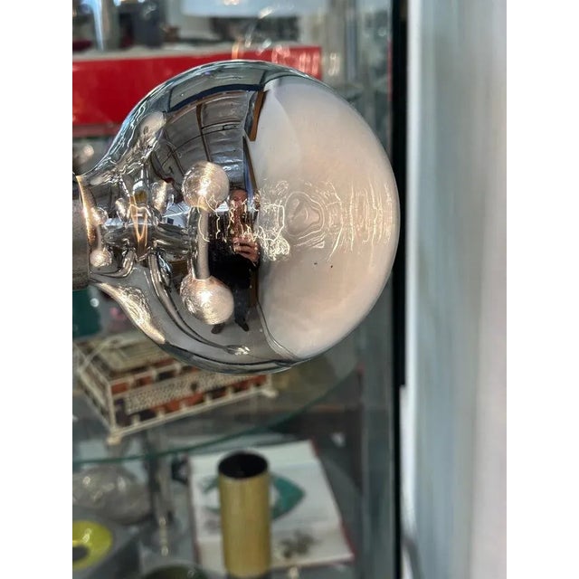 1970’s Sonneman Chrome Mirrored Globe Floor Lamp For Sale - Image 10 of 13