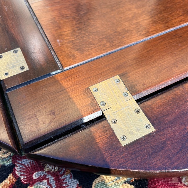 Large 1970s Wooden Round Folding Tray For Sale - Image 4 of 5