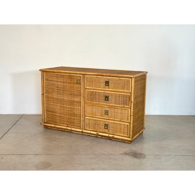 Wicker and Bamboo Sideboard by Dal Vera, 1970s For Sale - Image 4 of 8
