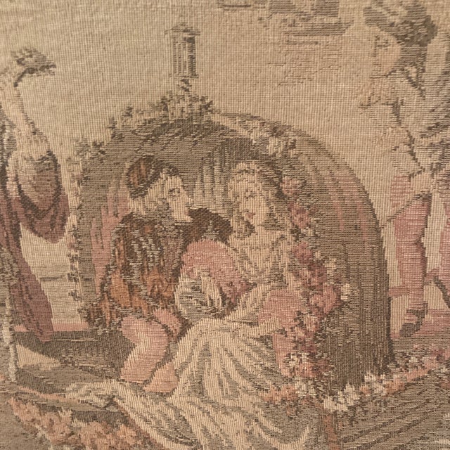 Gold Mid 20th Century Venetian Gondola Tapestry in Ornate Gold Gilt Wood Frame For Sale - Image 8 of 12