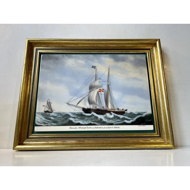 1970s Ship Portraits in Porcelain by Jakob Petersen for Bing & Grøndahl, 1970s, Set of 4 For Sale - Image 5 of 11