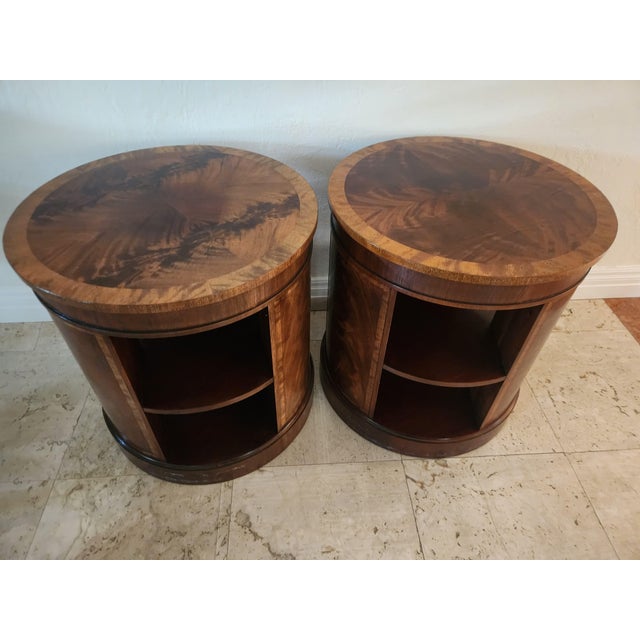 Set of Round Baker Mahogany Book Tables For Sale - Image 9 of 12