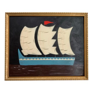 Contemporary Impressionist Style Seascape Painting on Canvas, Framed For Sale