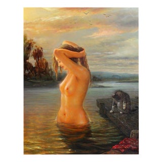 Igor Maikov, Swimming at Sunset, 2005, Oil on Canvas For Sale