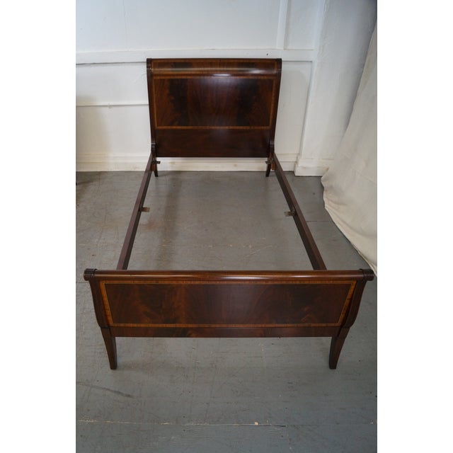 1940s Vintage Mahogany Inlaid Twin Beds A Pair Chairish