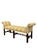 Elegant vintage Chippendale-style upholstered window bench featuring gracefully rolled arms and a beautifully detailed...