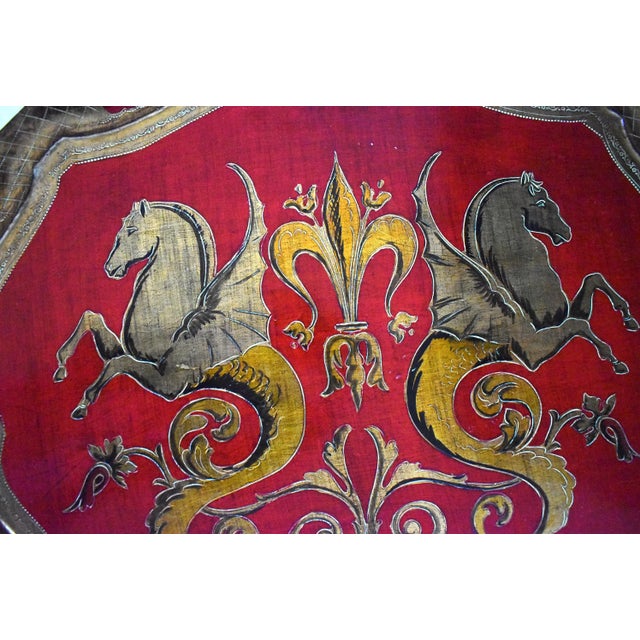 Wood Mid-Century Extra Large Florentine Tray With Seahorses For Sale - Image 7 of 11