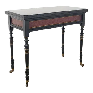 Victorian English Amboyna & Elm Folding Game Table, Circa 1870