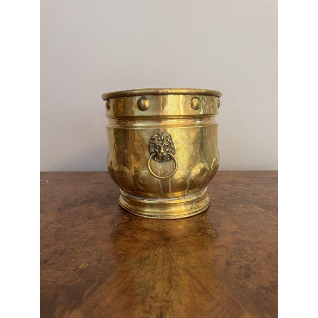 Antique Victorian Brass Jardiniere, 1880 For Sale - Image 3 of 6