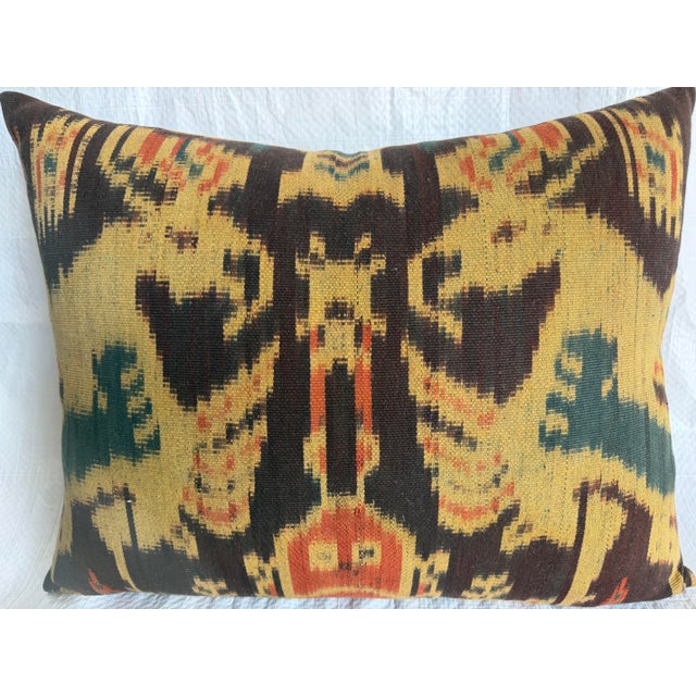Textile Mid 19th Century Antique Ikat Pillow For Sale - Image 7 of 7