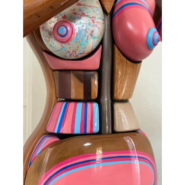 Ms. Bubble by Daniel Meyer Wood and Acrylic Woman Sculpture For Sale - Image 10 of 12