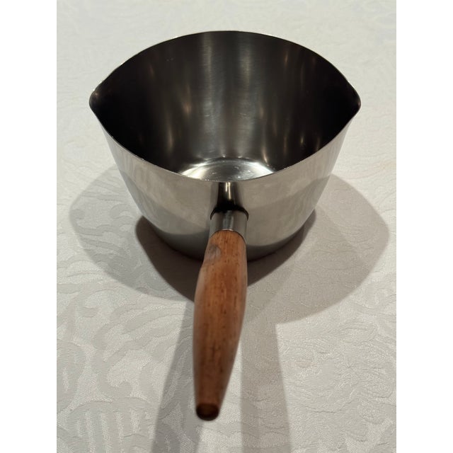Wood 1960s Danish Modern Stainless Steel & Rosewood Butter Warmer by Dana For Sale - Image 7 of 13