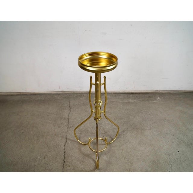 1980s 1980’s Hollywood Regency Brass Plant Stand For Sale - Image 5 of 12
