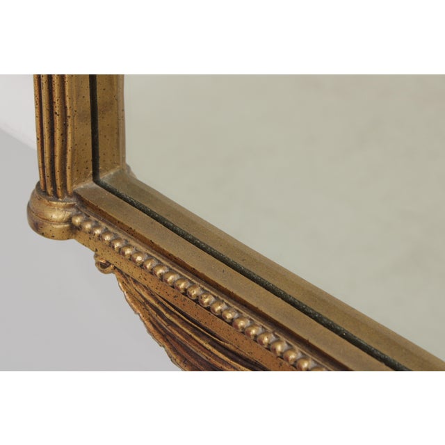 Gold Gold Finish Arched Frame Decorator Mirror For Sale - Image 8 of 17