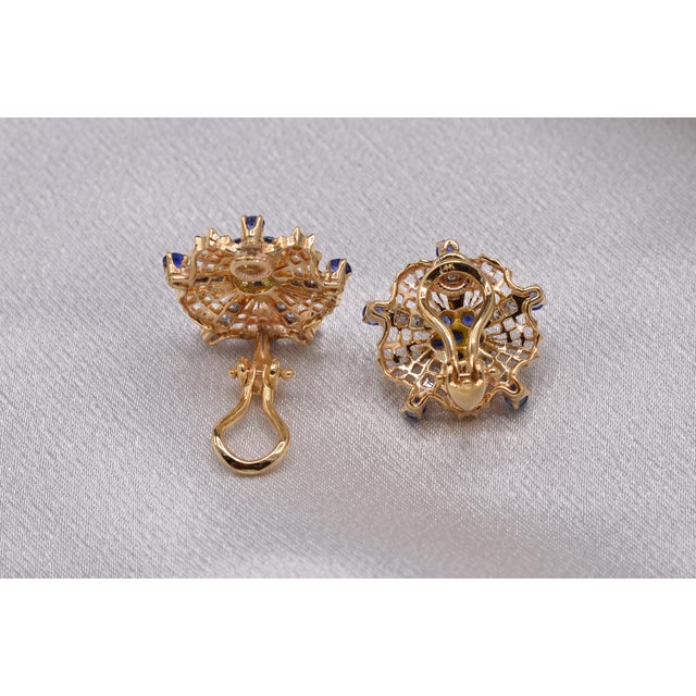 The 81st Street: Antique Sapphire and Diamond Clip Earrings, 2 Pieces For Sale In Philadelphia - Image 6 of 6