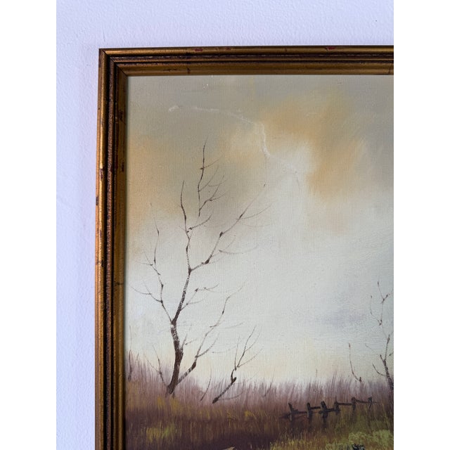 1970s 1970s Vintage Lee. Sound Impressionist Landscape Oil Painting on Canvas – Framed For Sale - Image 5 of 16