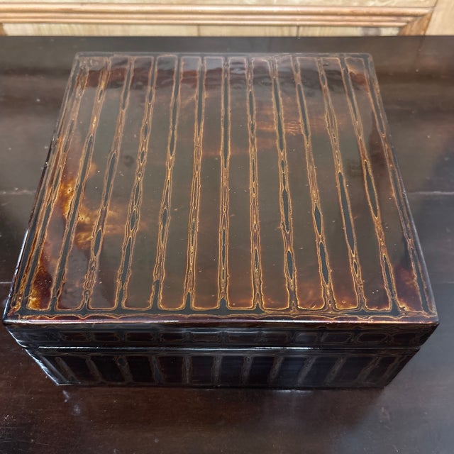 Contemporary Hand Painted Lacquer Box For Sale - Image 4 of 12