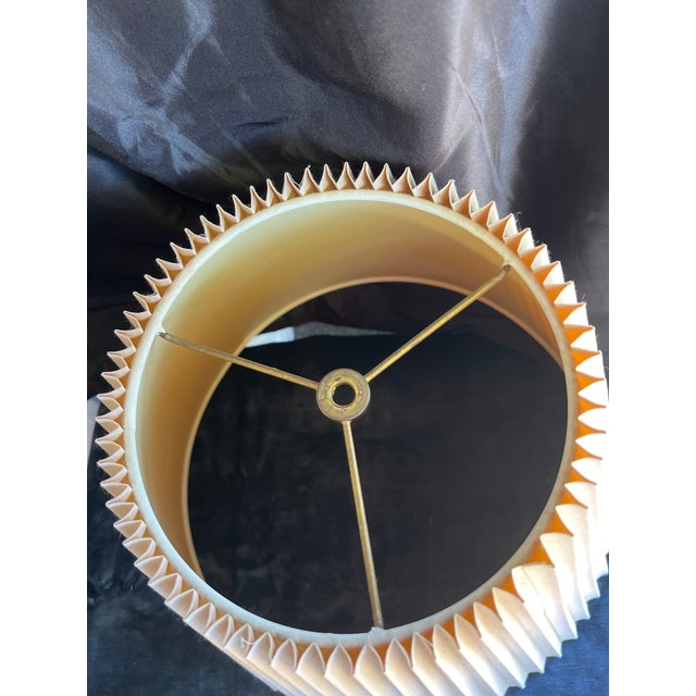 Classic vintage Stiffel pleated lamp shade in an elegant tapered empire shape. • Dimensions: 12” H × 9” W (top) × 16” W...