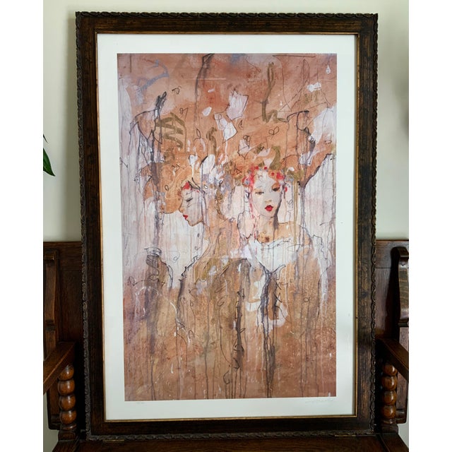 Vintage Marta Wiley Renaissance Sepia 1 Hand Embellished Lithograph / Signed #132/195 For Sale - Image 11 of 15