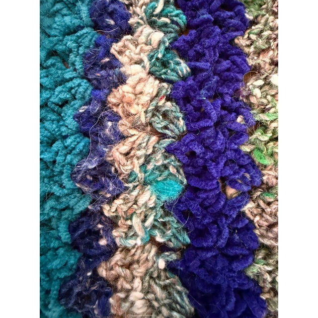 Turquoise New Old Stock Studio Textile Throw For Sale - Image 8 of 12