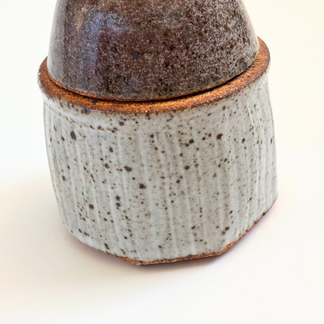 Late 20th Century Two Toned Studio Pottery Container For Sale - Image 5 of 10