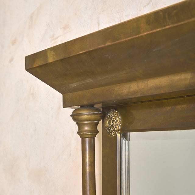 Brass Vintage Italian Neoclassical Brass Wall Mirror For Sale - Image 8 of 10